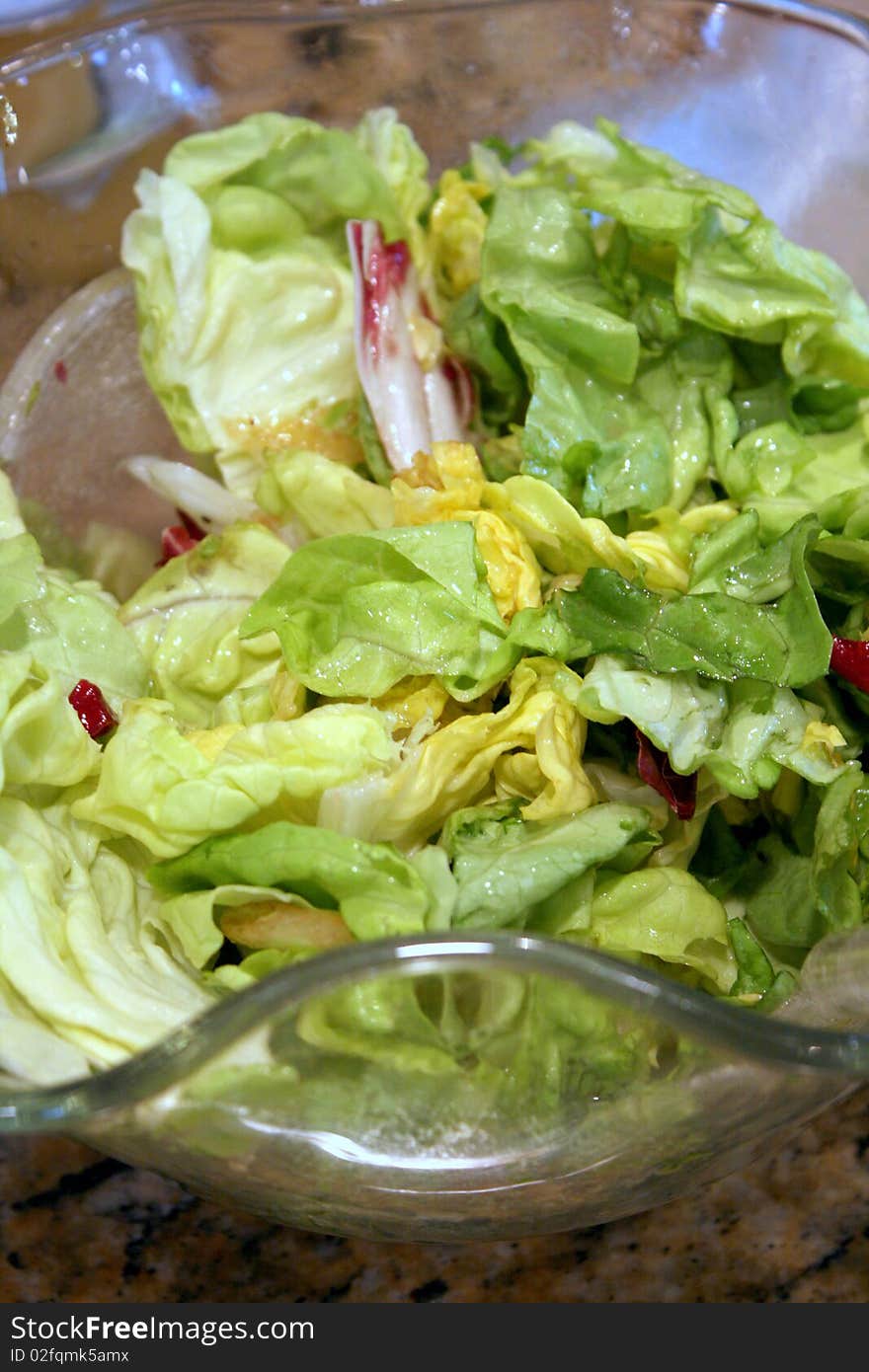 Fresh organic salad for the family meals