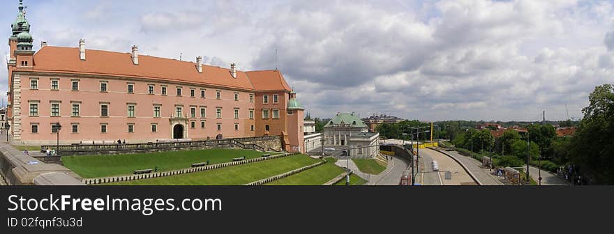 Panorama of the Royal Palace in Warsaw, Poland. Panorama of the Royal Palace in Warsaw, Poland