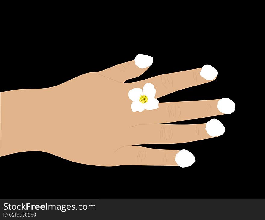 Hand With White Jasmine