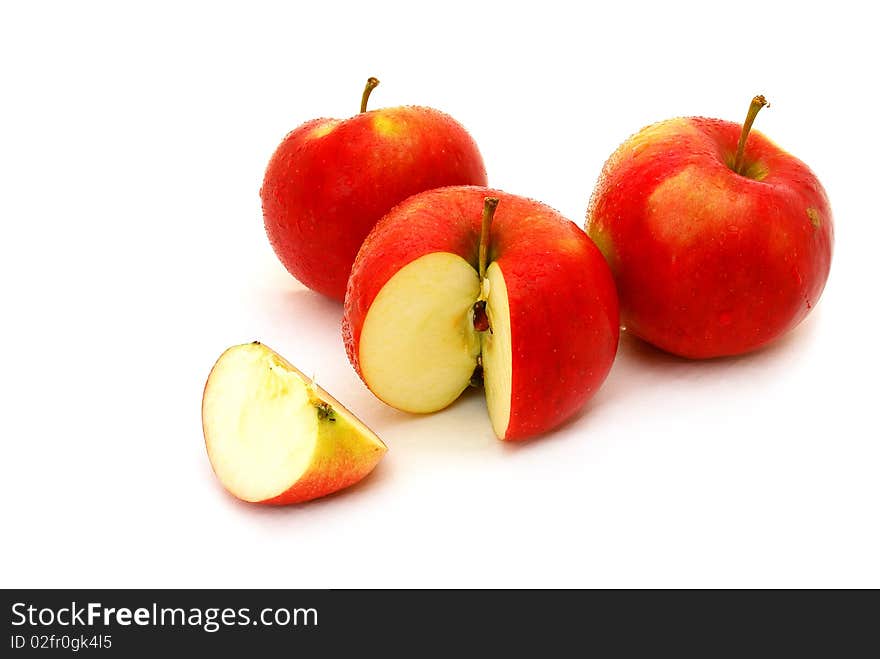 Fresh and delicious fruit apples on a white background. Fresh and delicious fruit apples on a white background