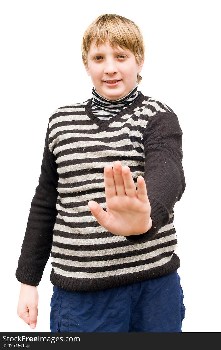 Portrait of a schoolboy isolated on white