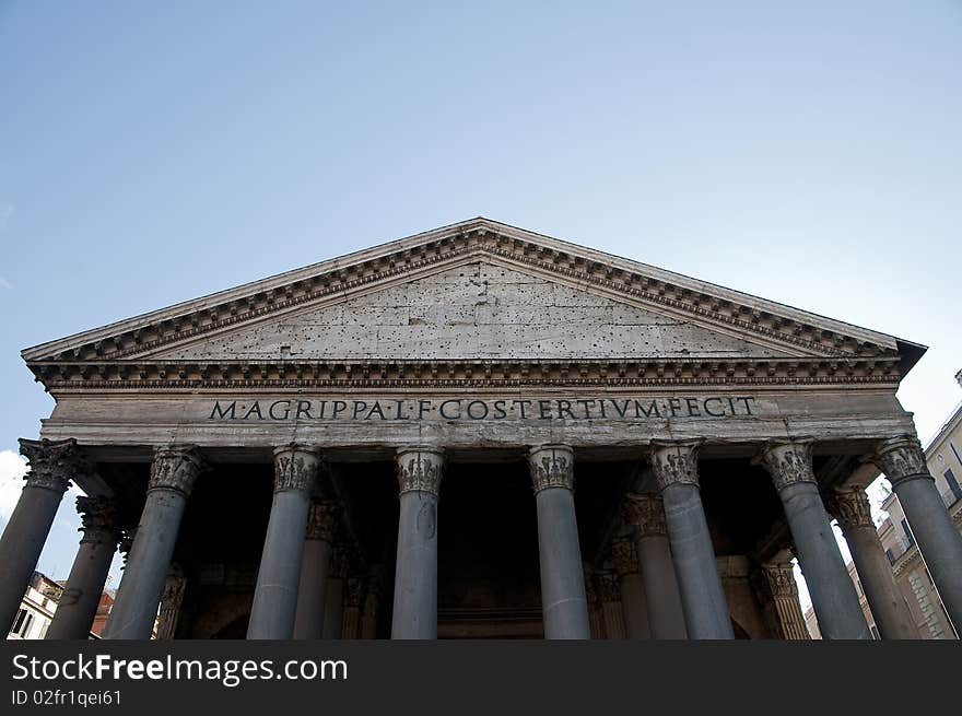 Front of Pantheon in Rome, Italy