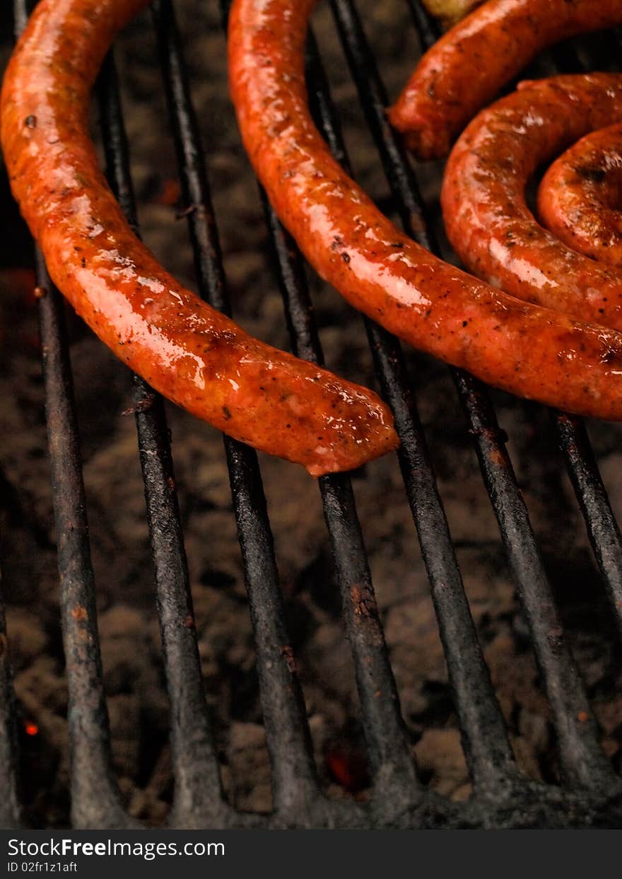 Sausage on grill