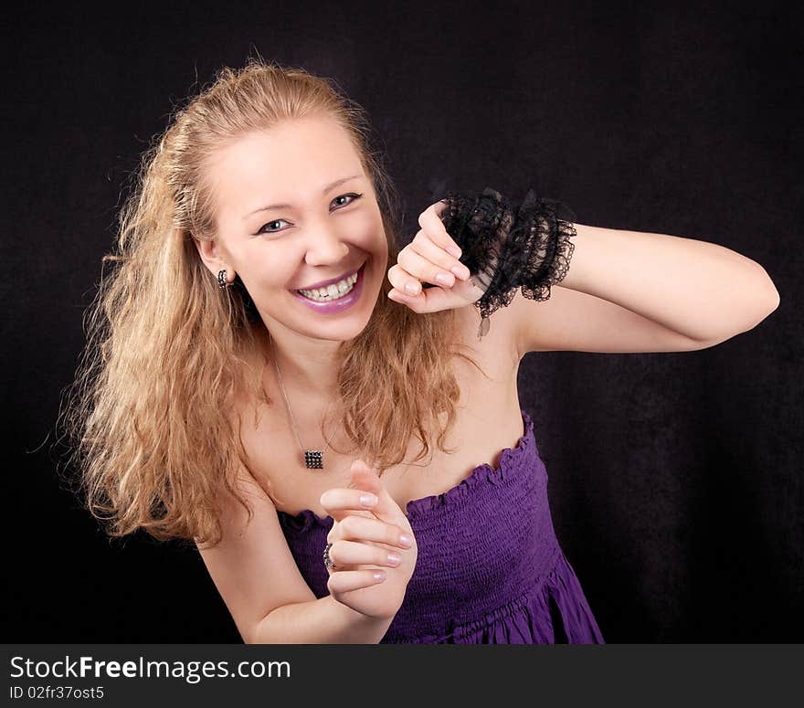 Portrait of a young playful girl on a party. Portrait of a young playful girl on a party