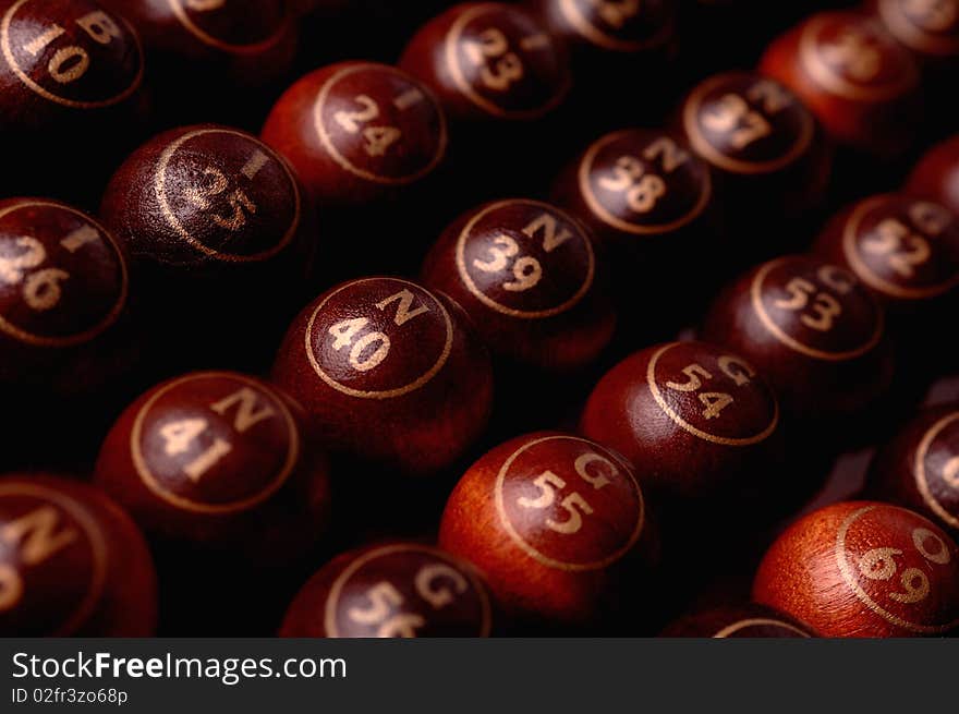 Bingo table  whith balls on white