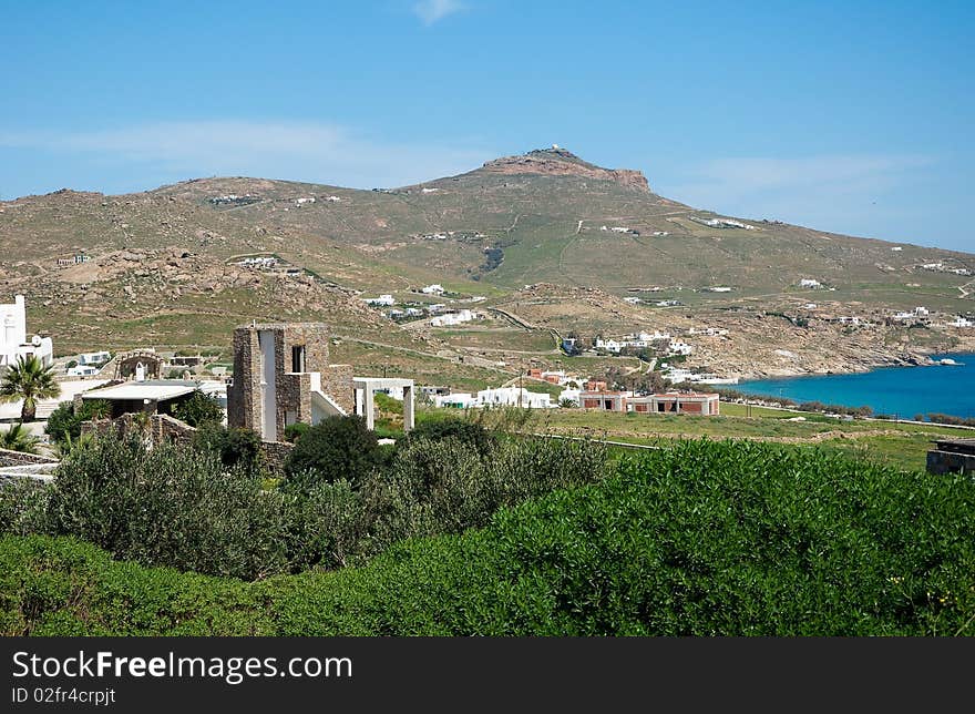 Stone House On A Hillside Near The Sea