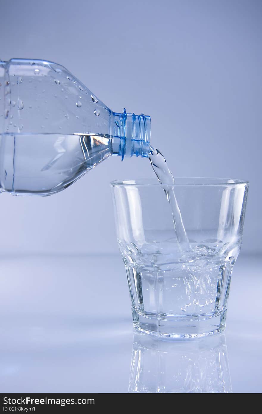 Bottle and glass of mineral water