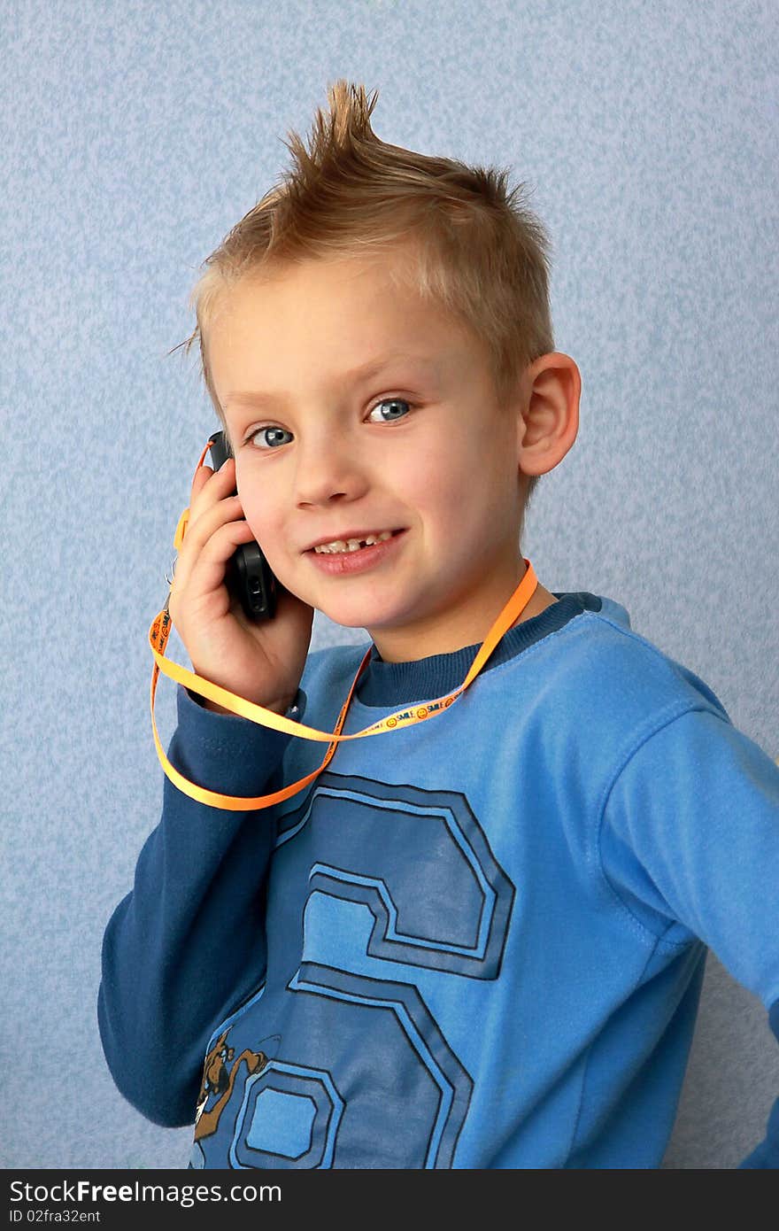 Boy Speaks By Telephone.