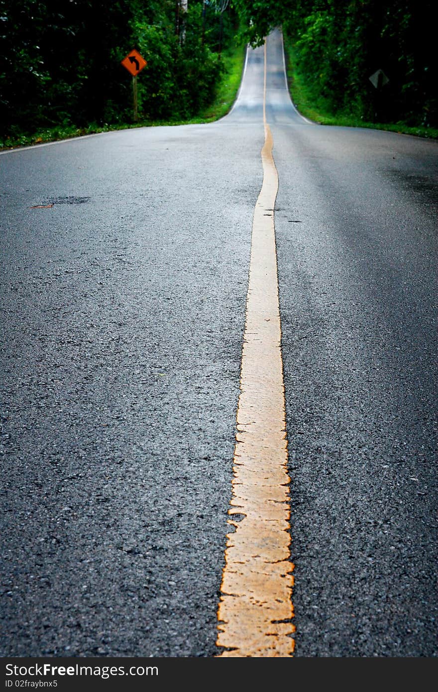 Road on moutain in thai