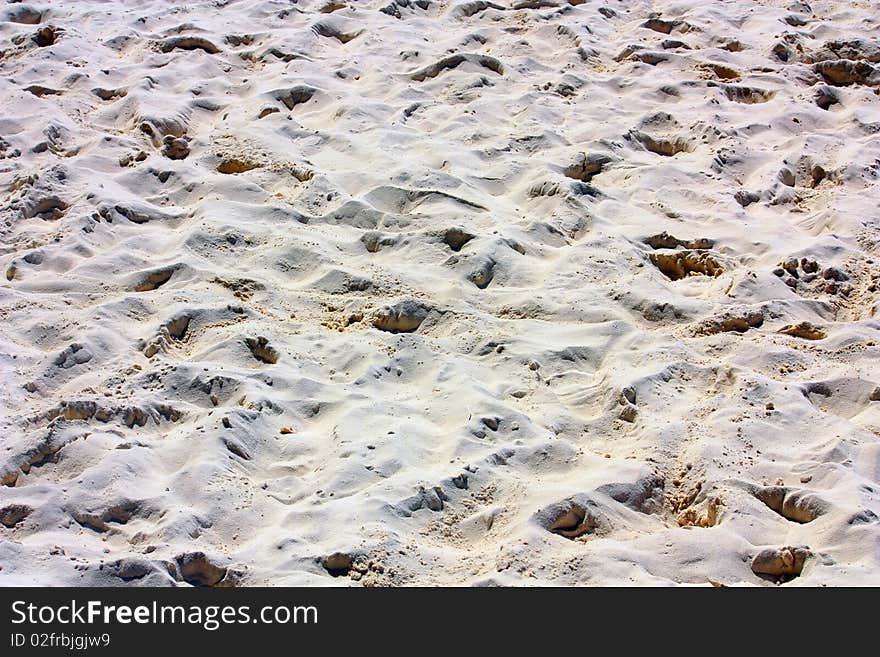 Beautiful Sand and white sand of south sea in thailand.