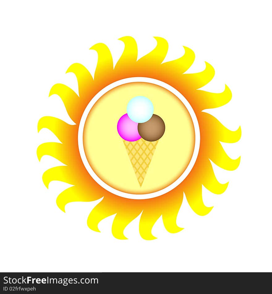 A Symbol Of Sun With Ice Cream