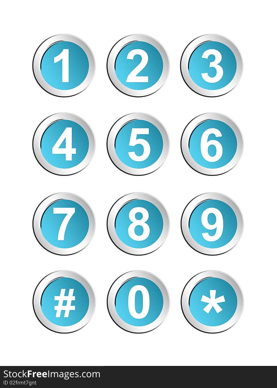 Blue numbers keyboard. business conceptual illustration. Background