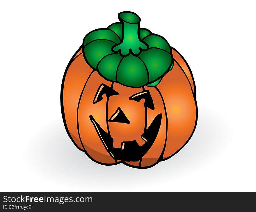 Halloween pumpkins over isolated white background;  Halloween  illustration. Halloween pumpkins over isolated white background;  Halloween  illustration