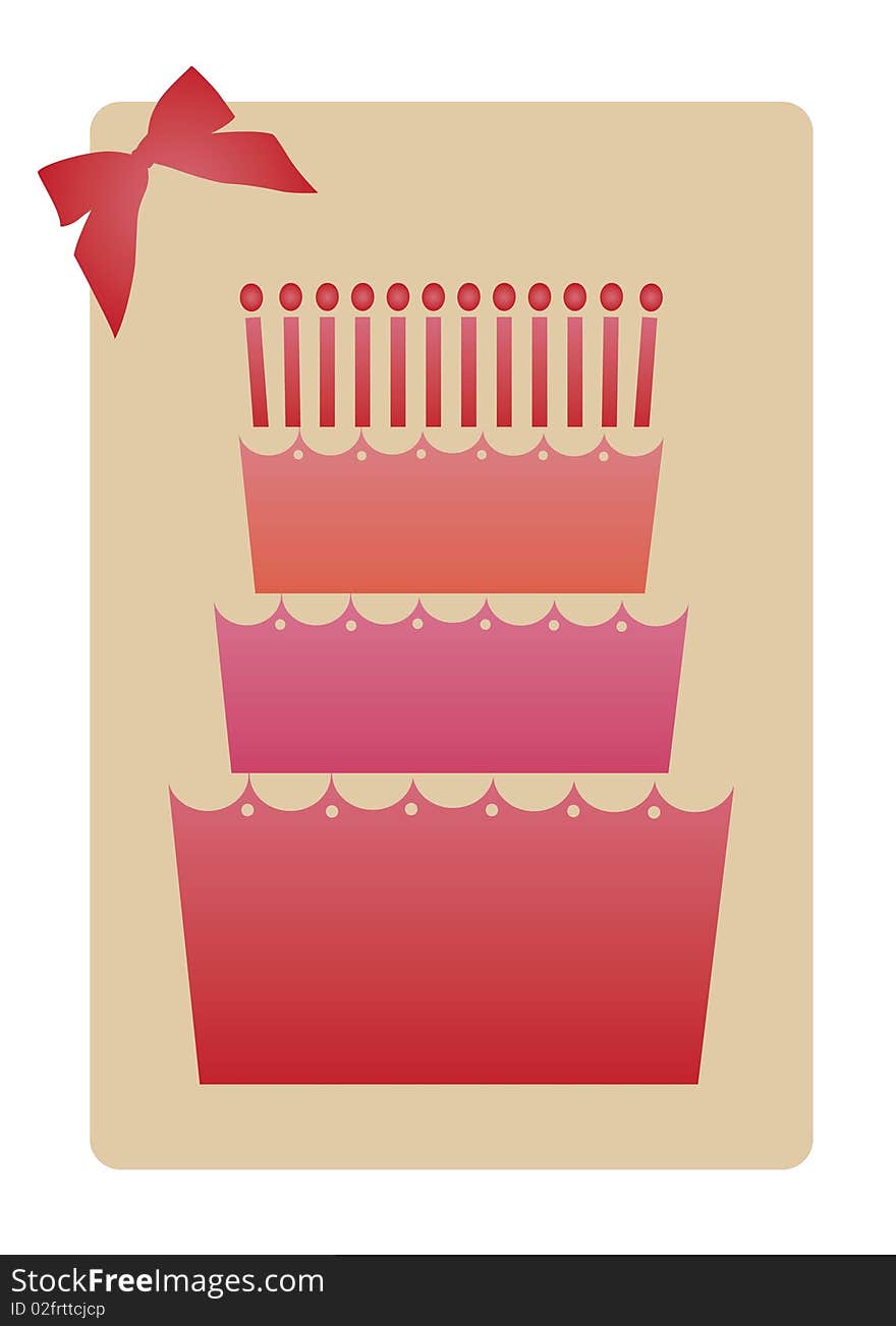 Vector illustration of birthday cake. Vector illustration of birthday cake