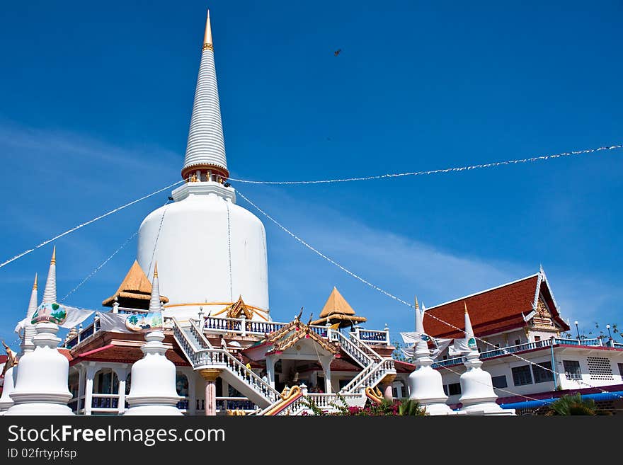 Buddhist temple building in Thailand