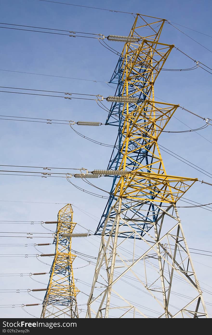 Electric tower connects sky and earth