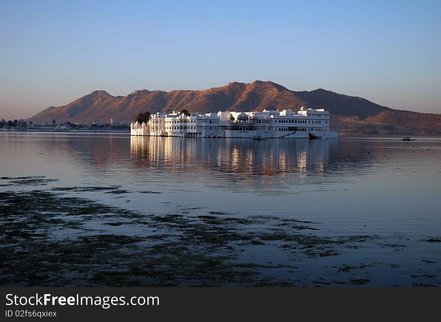 Sun rising over Lake Palace