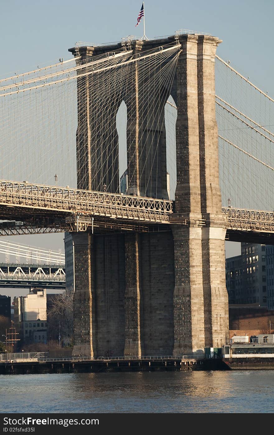 Brooklyn Bridge Sunset by the waterfront