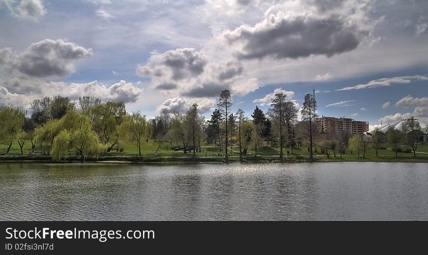 A beautiful view from a park, photo taken in Romania. A beautiful view from a park, photo taken in Romania