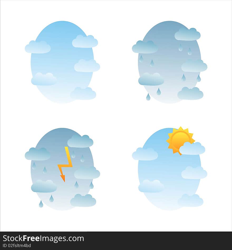 Set of 4 sky landscapes