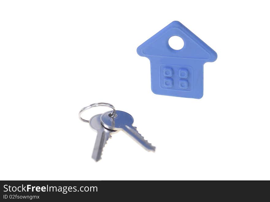 Keys and figure of the building of the blue colour. Keys and figure of the building of the blue colour