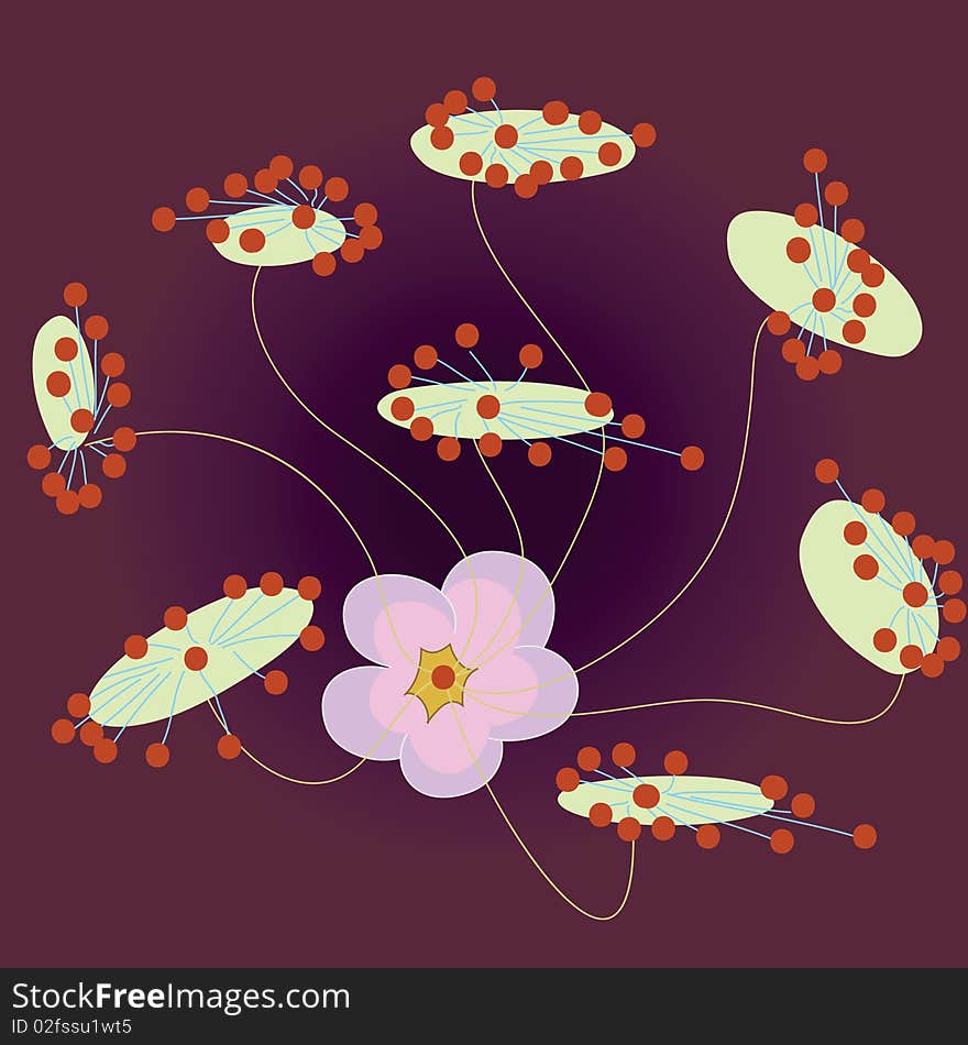 Abstract pattern with flower