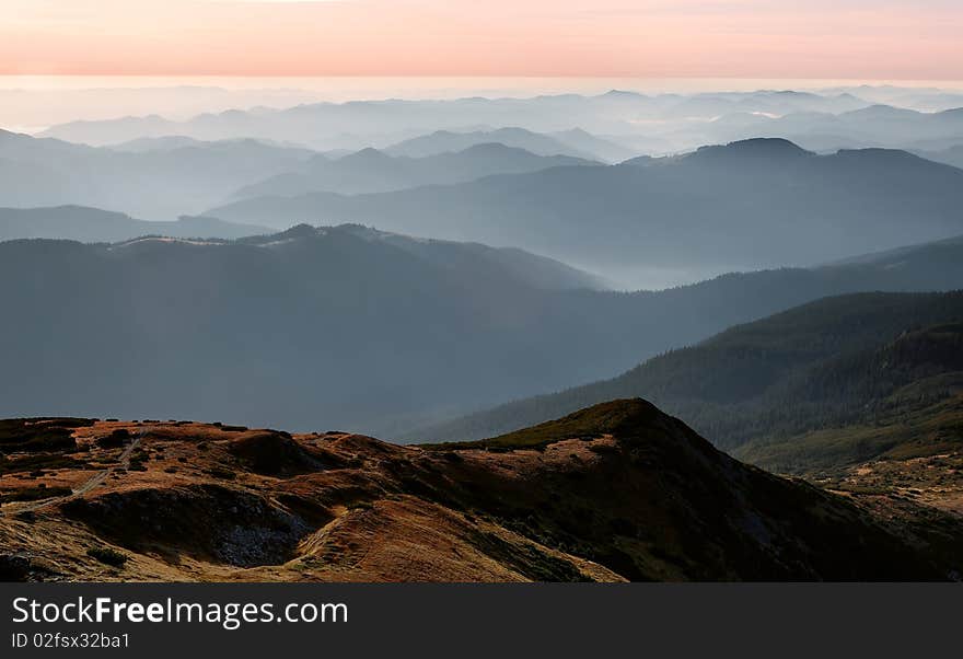 Dawn In Mountains