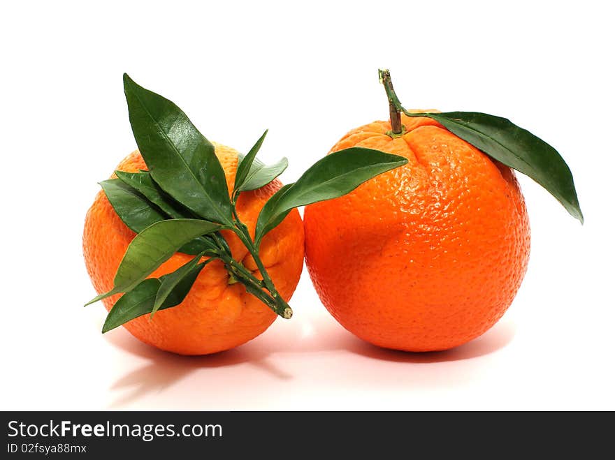 Oranges isolated on a white background with a clipping path.