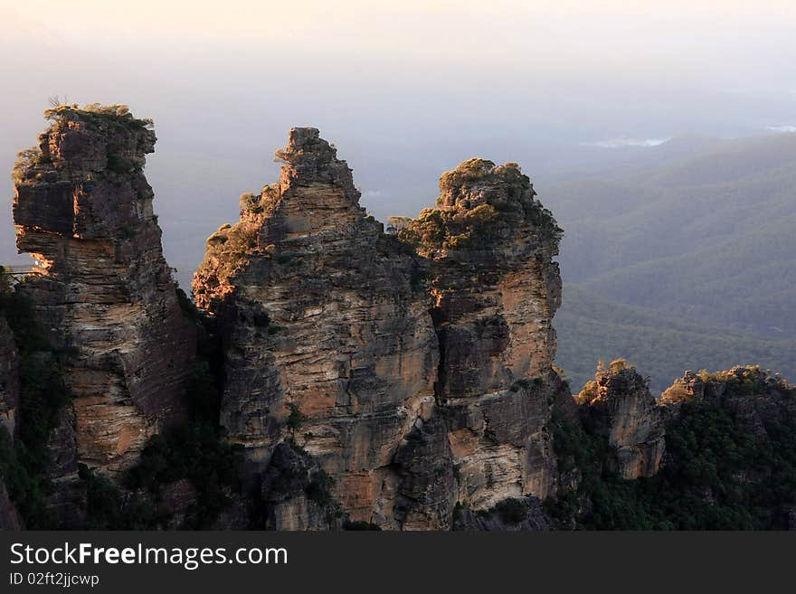 Three Sisters Rock formation, Australia.