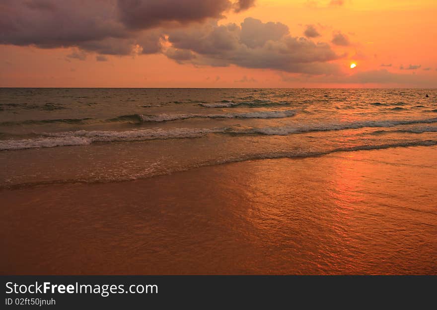 Beautiful sunset on the sea