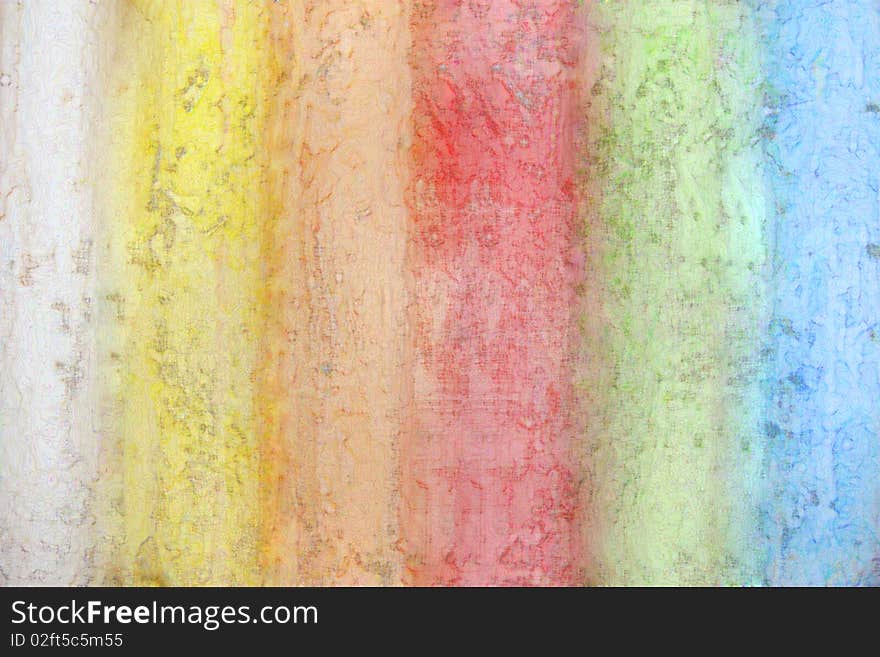 Colour strips of a rainbow from a chalk