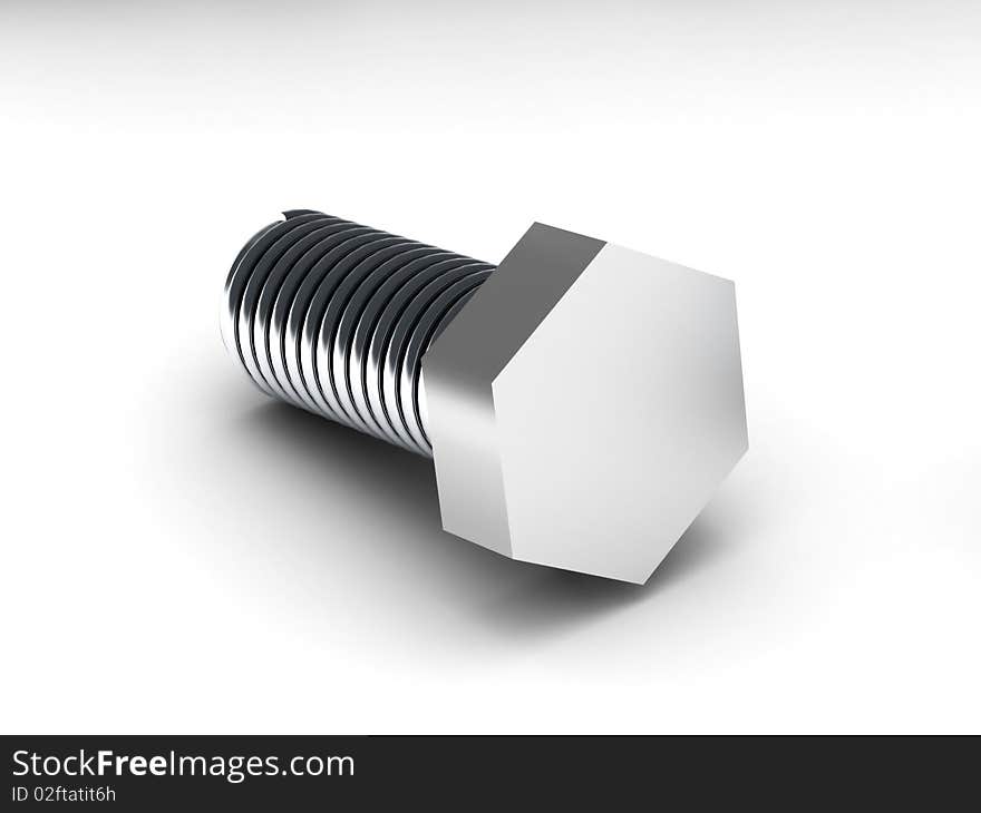 Screw isolated on white background. High quality 3d render.