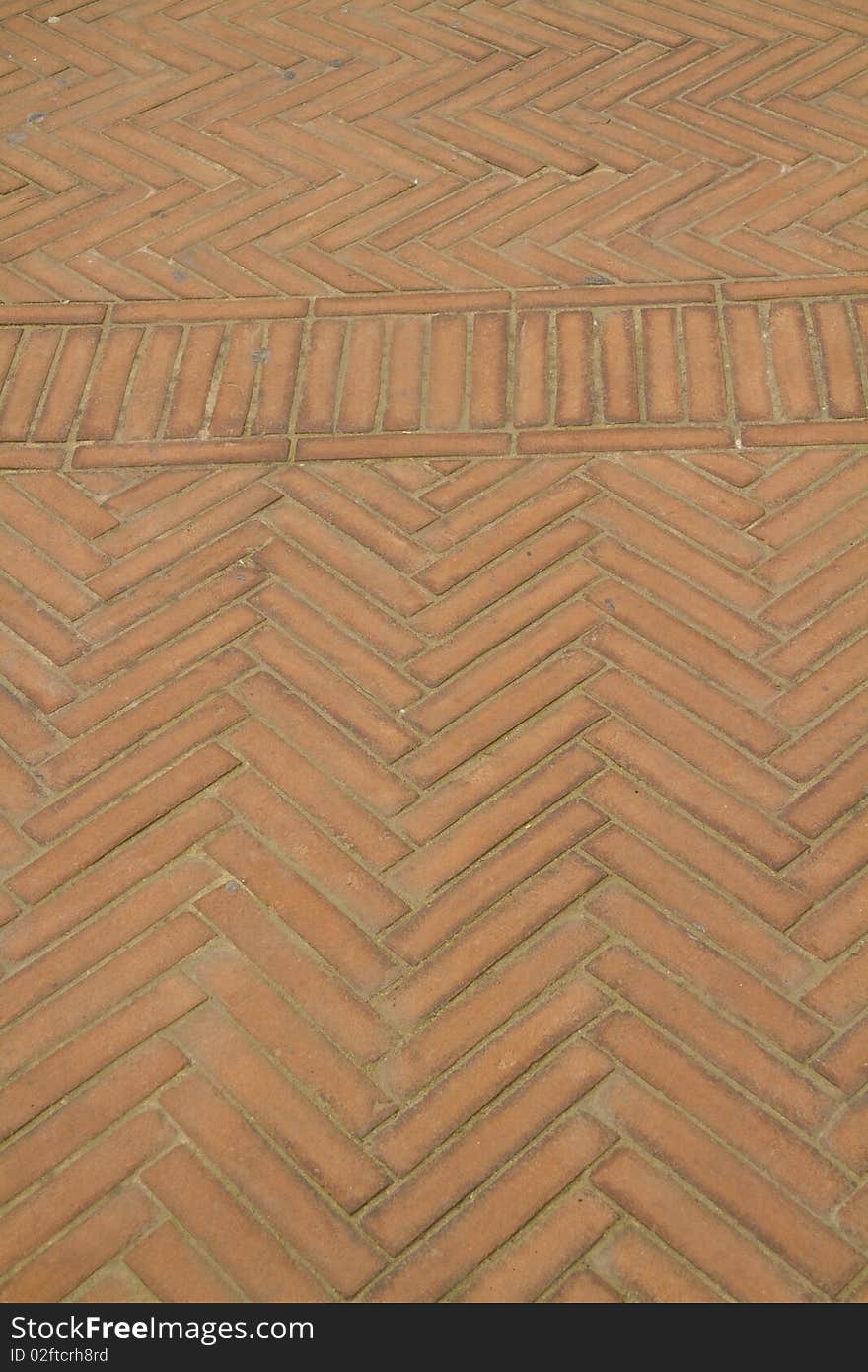 Floor brick exterior with geometric figure. Floor brick exterior with geometric figure