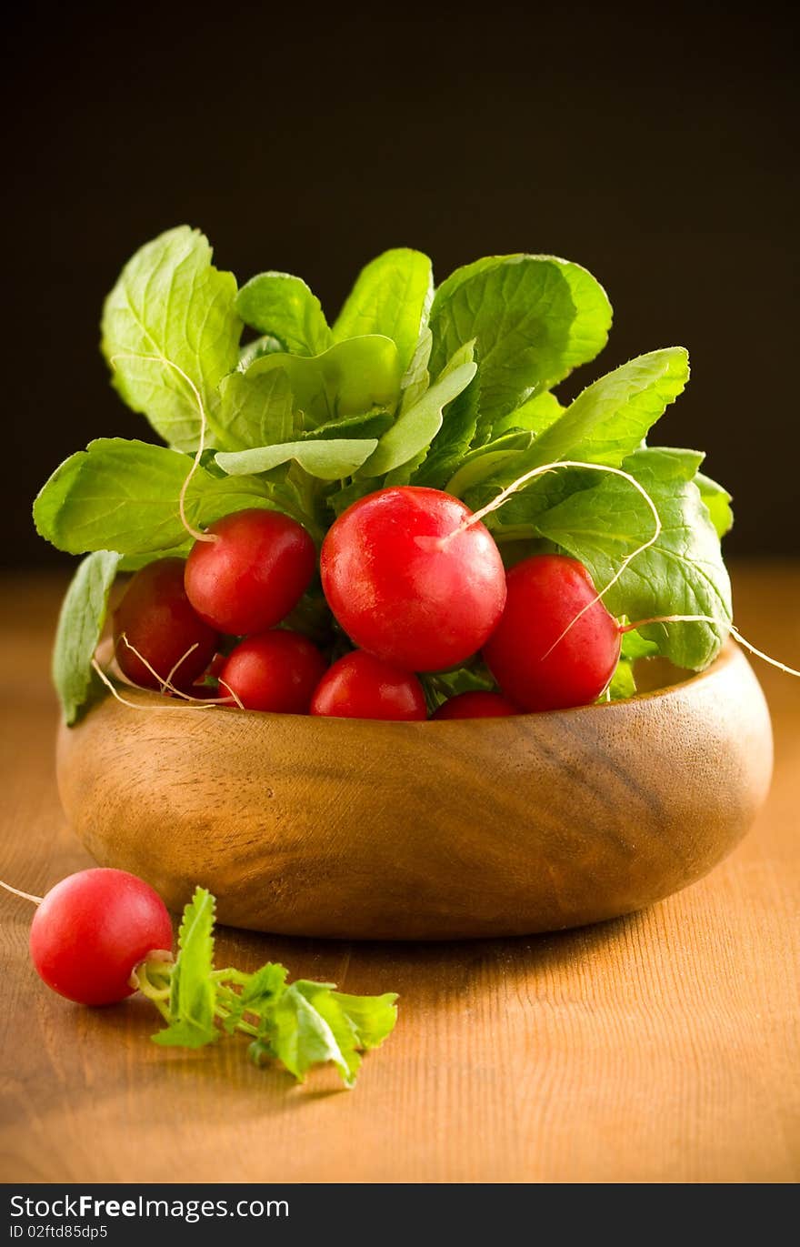 A bunch of fresh radishes