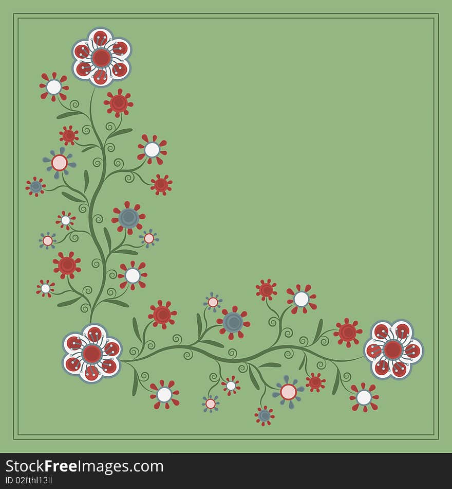 Ornament with elegant flowers