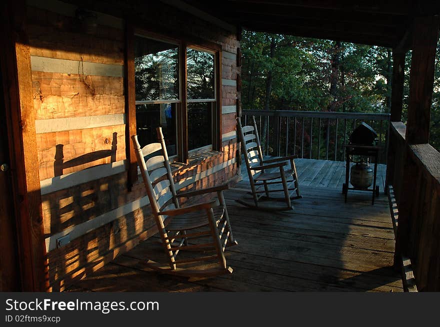 Deck Rocking Chairs in shadow