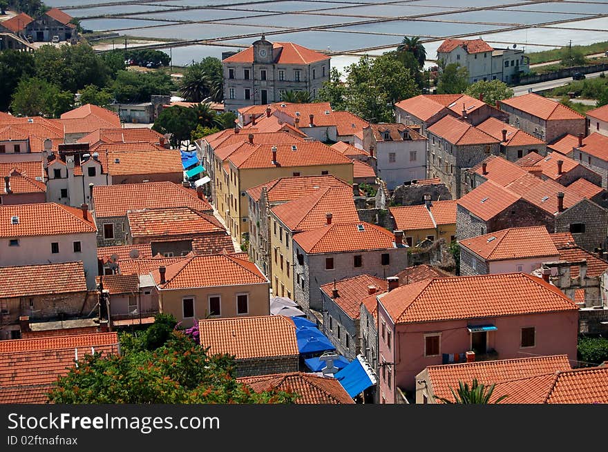 Ston on Peljesac peninsula in Croatia. Ston on Peljesac peninsula in Croatia