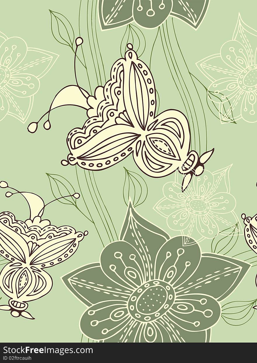 Seamless flower background. Easy to edit vector image.