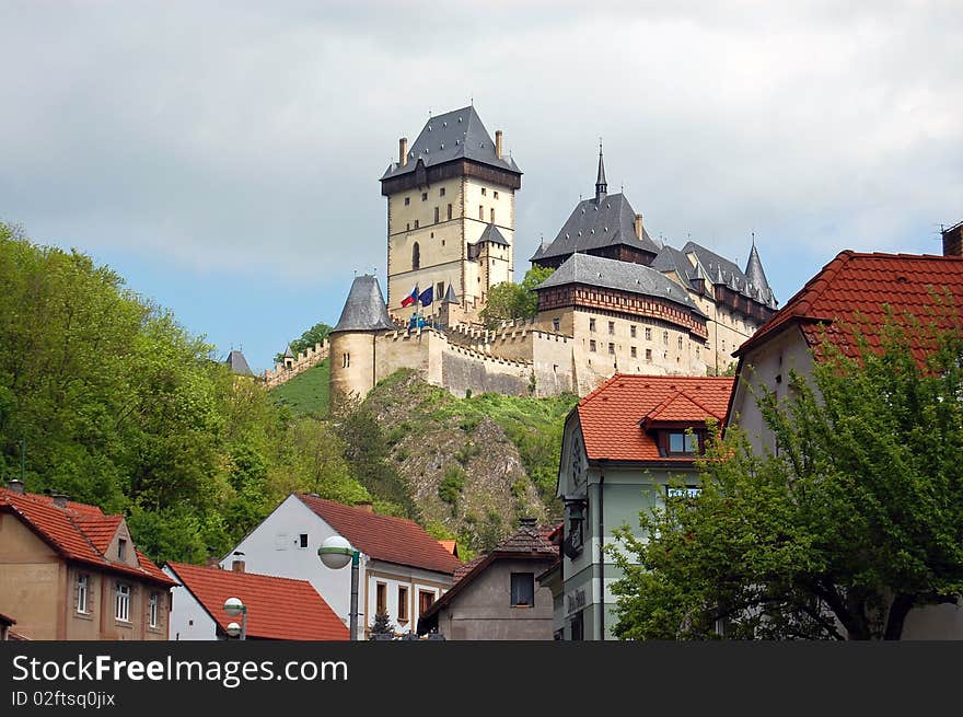 View of Castle Karlstein in Czeh Republic. View of Castle Karlstein in Czeh Republic