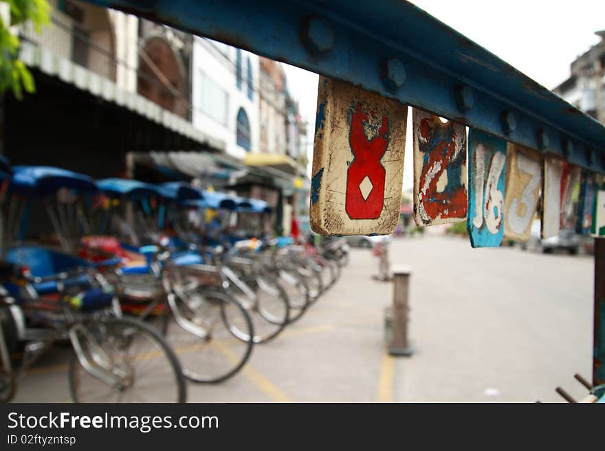 Trishaw blue employment in Thailand