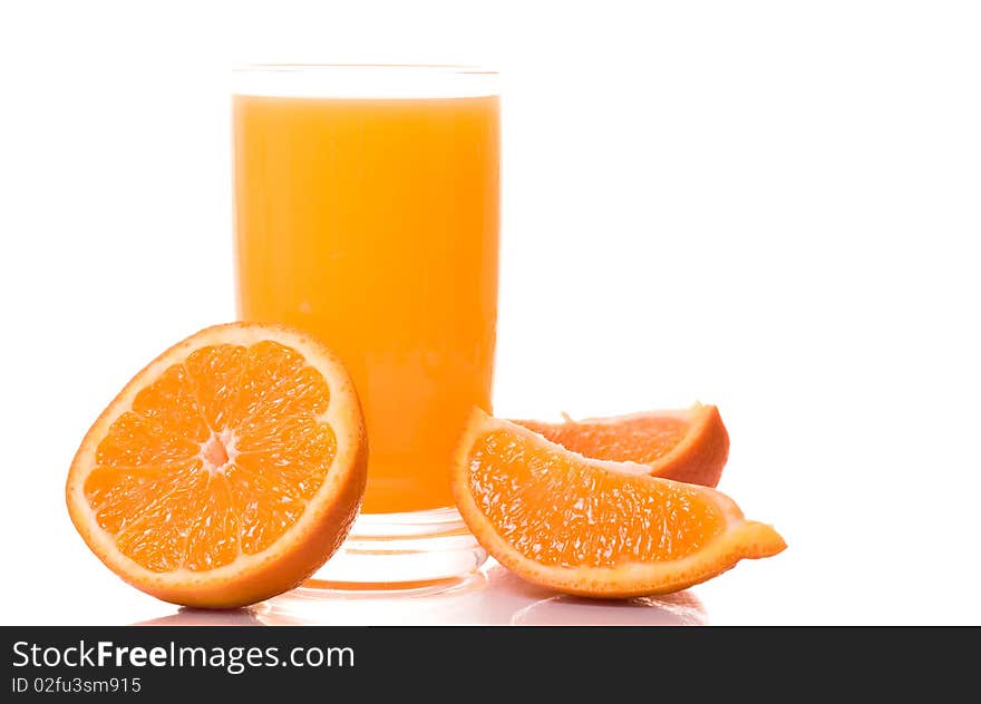 Orange juice isolated on white