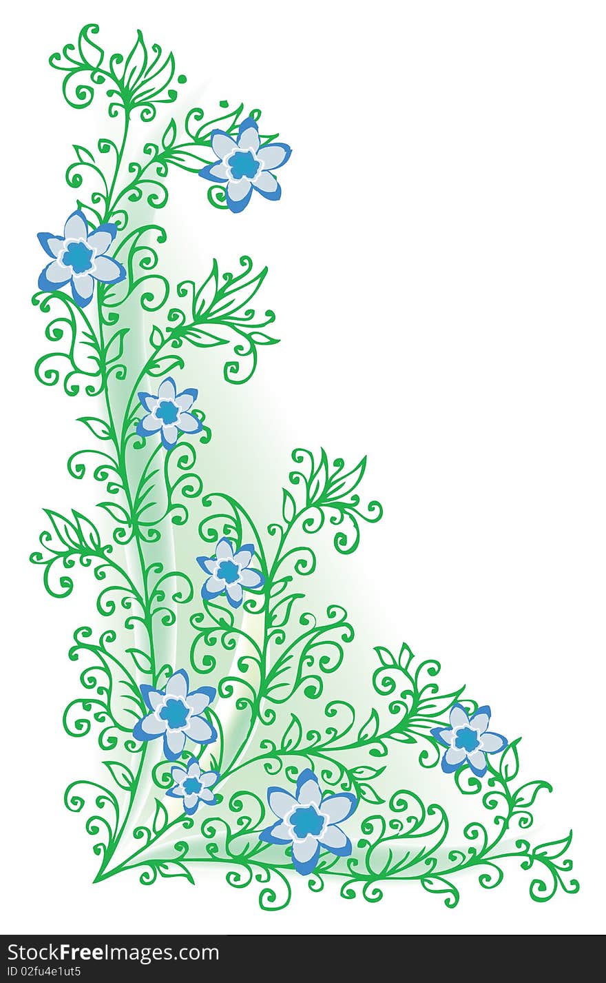 Refined floral vignette. Eau-forte color summertime swirl decorative illustration. Eau-forte EPS-10. Refined floral vignette. Eau-forte color summertime swirl decorative illustration. Eau-forte EPS-10.