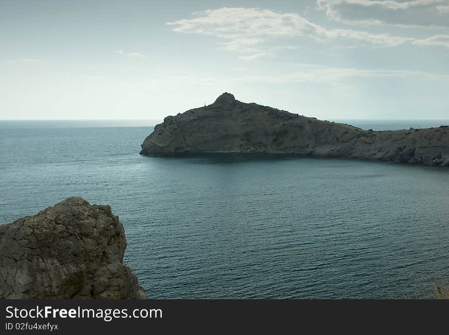 Crimea mountains and Black sea landscape. Crimea mountains and Black sea landscape