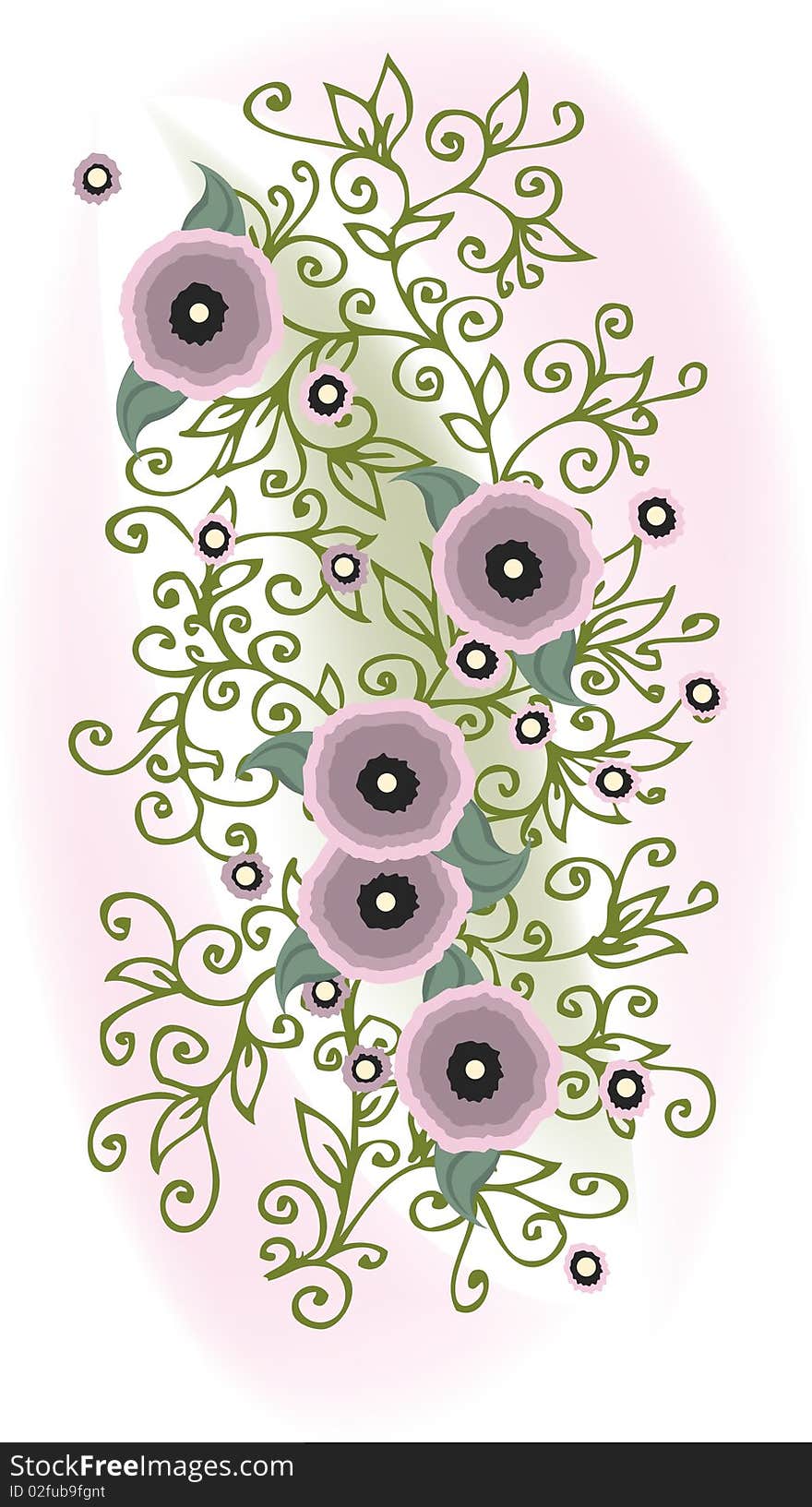 Refined floral vignette. Eau-forte color summertime swirl decorative illustration. Eau-forte EPS-10. Refined floral vignette. Eau-forte color summertime swirl decorative illustration. Eau-forte EPS-10.