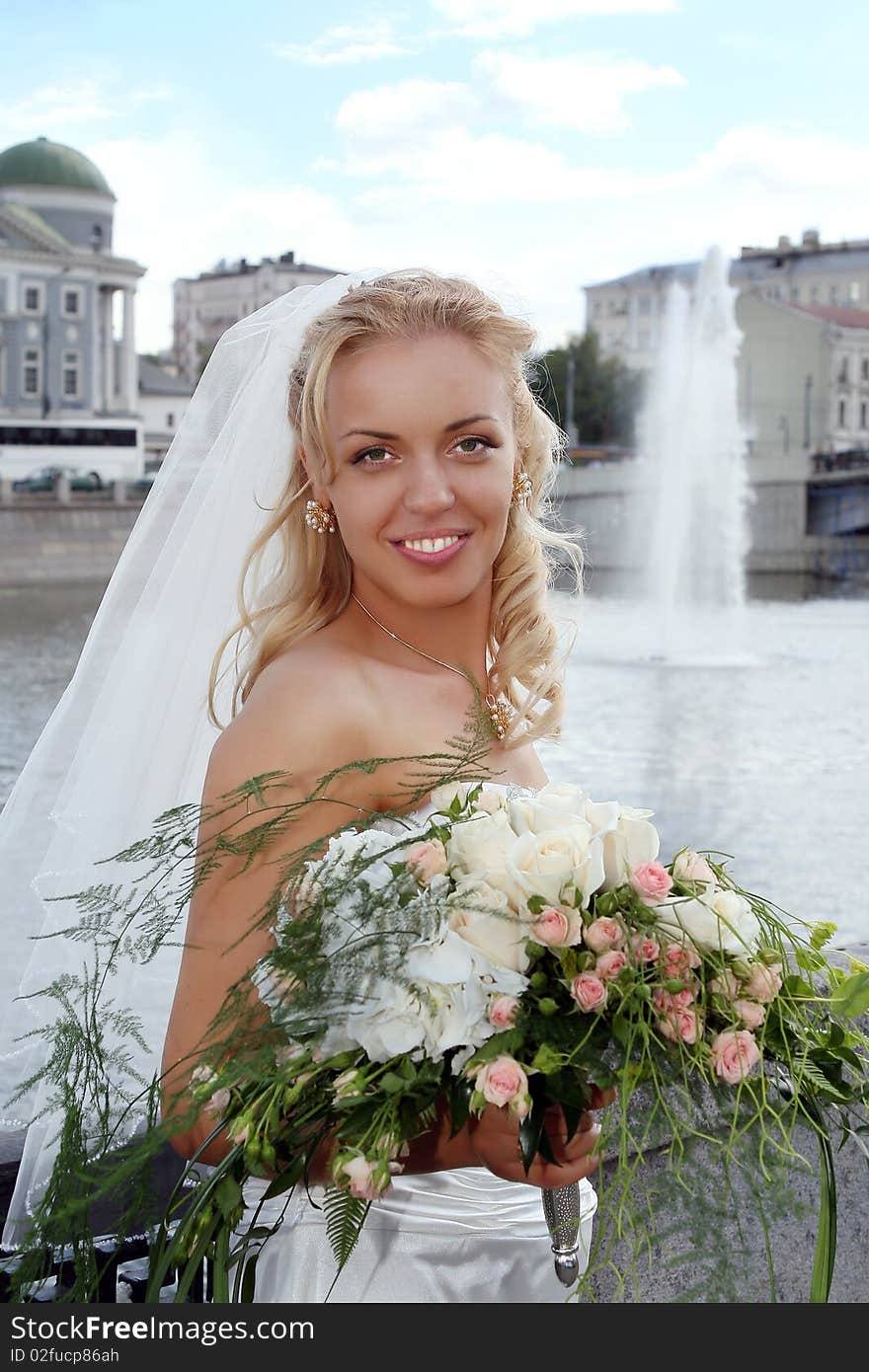 Smiling beautiful bride