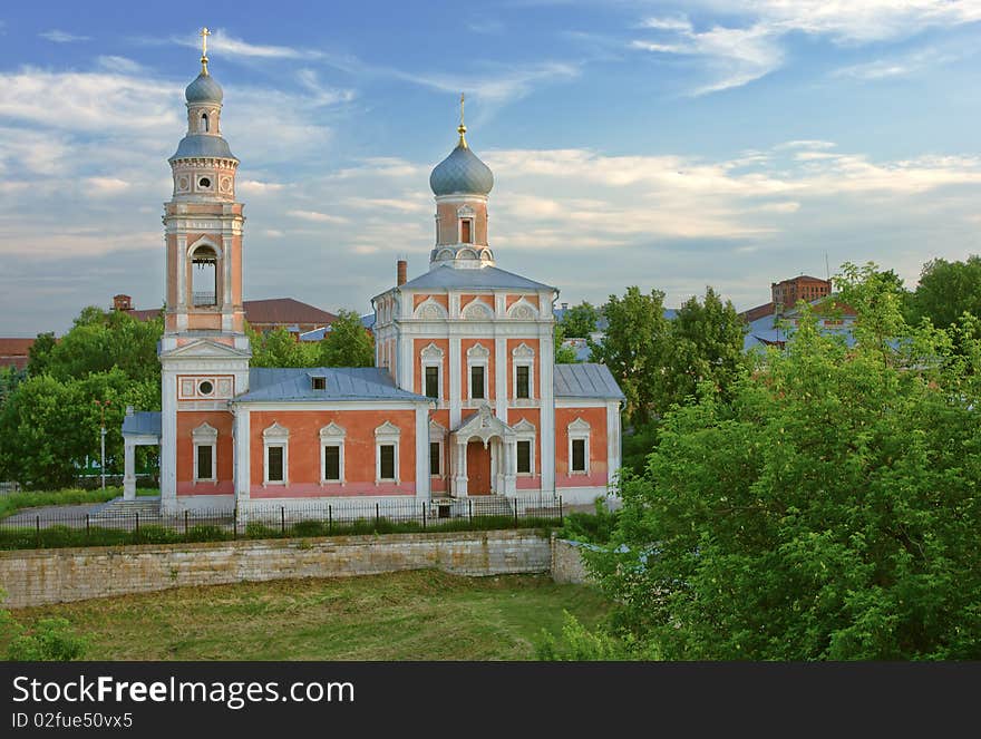 Early morning, view on Church in Serpuhov, Russia