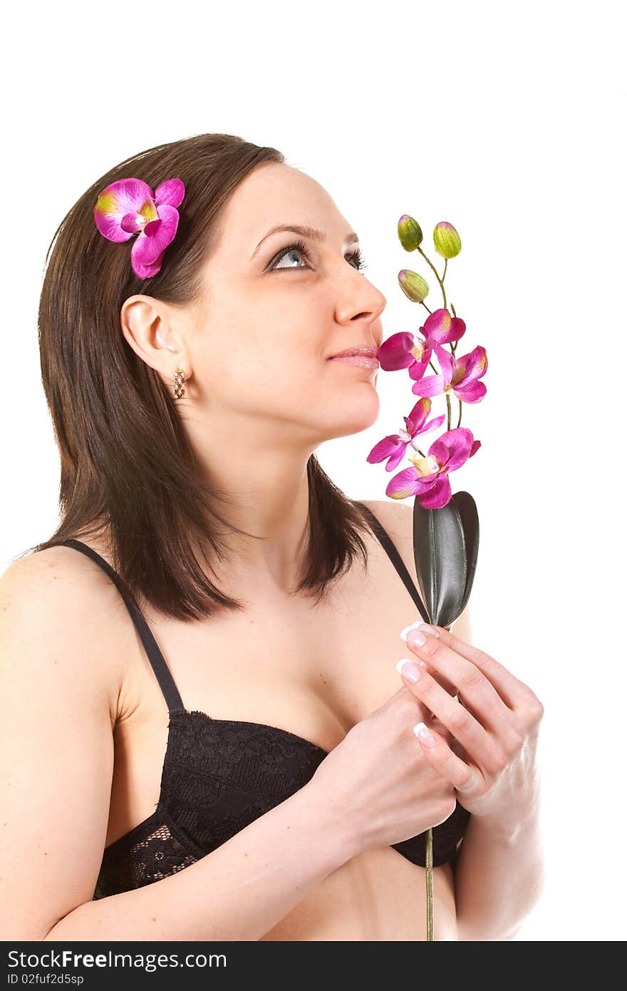 Woman at SPA with Flower