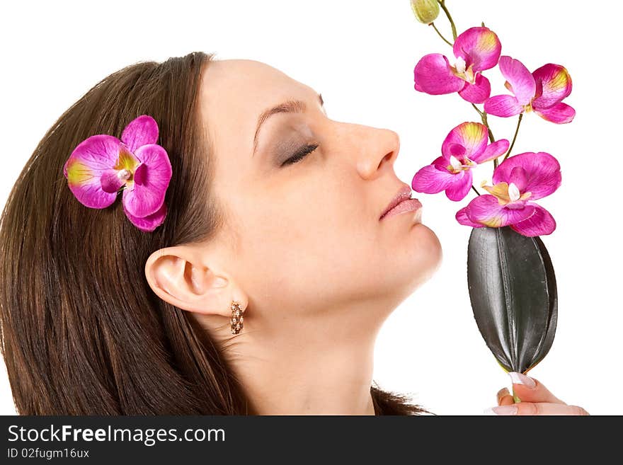 Woman at SPA with Flower