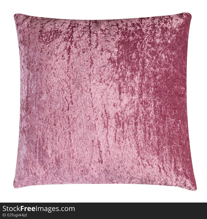 Pink textured cushion over white. Pink textured cushion over white.