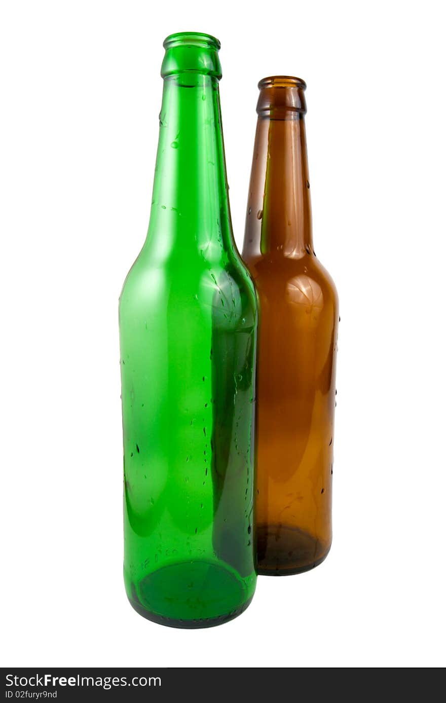 Two beer bottle